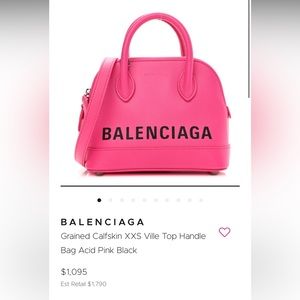 Authentic neon hot pink Balenciaga cross body purse bag